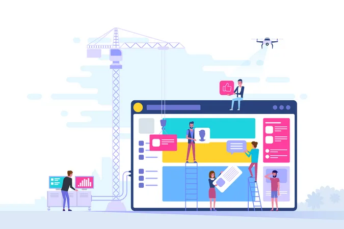 Website UI UX development  Illustration