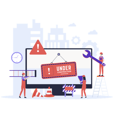 Website Under Construction  Illustration