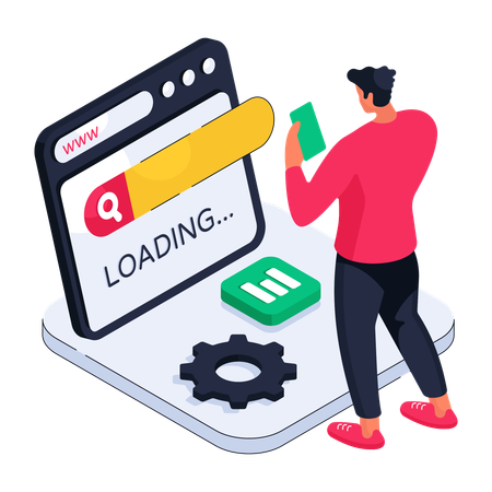Webseite wird geladen  Illustration
