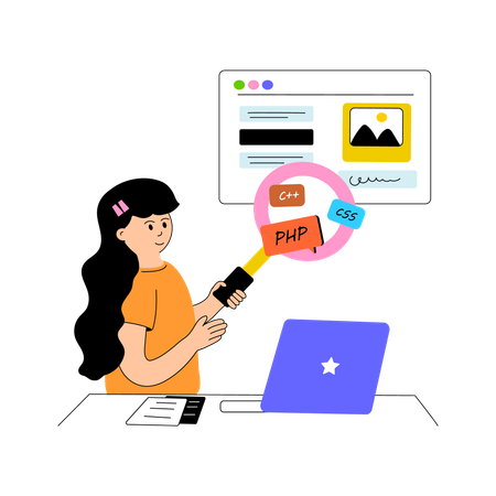 Website zum Testen von Frauen  Illustration