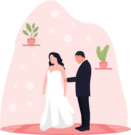 Wedding Flat Design Illustration