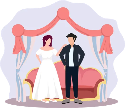 Wedding Flat Design Illustration