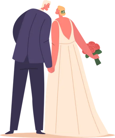 Wedding Bride and Groom  Illustration