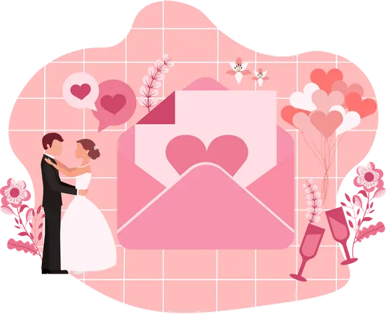 Wedding Card Illustration
