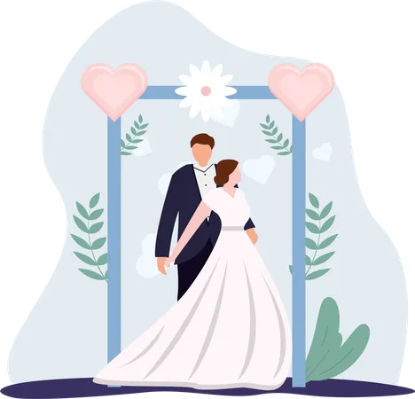 Wedding Flat Design Illustration