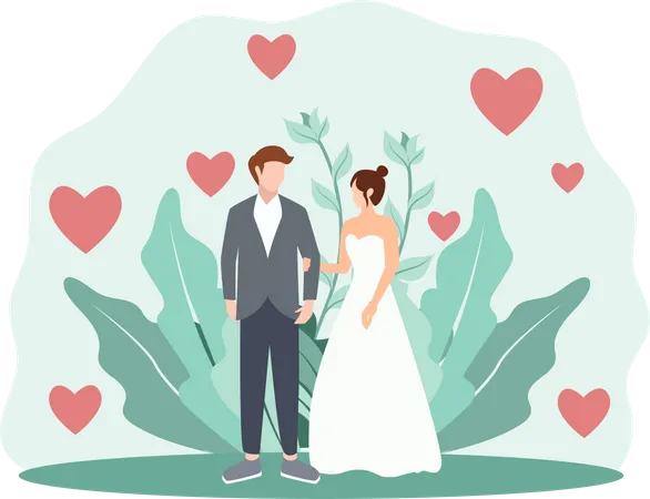 Wedding Flat Design Illustration