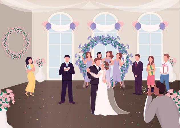 Wedding ceremony celebration  Illustration
