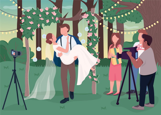 Wedding ceremony recording Illustration