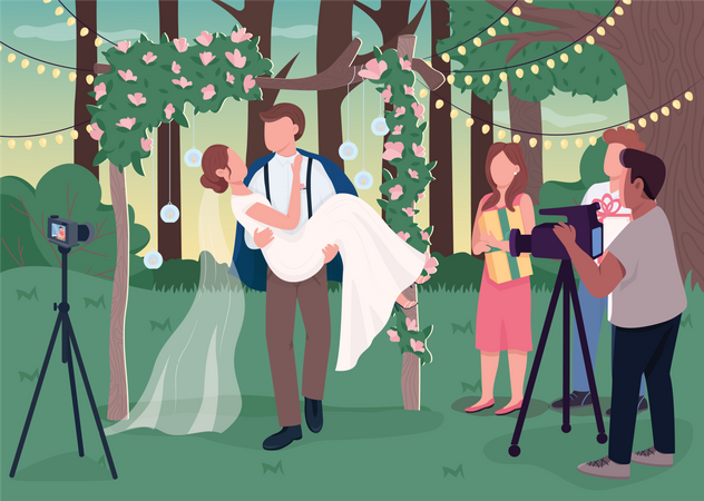 Wedding ceremony recording  イラスト