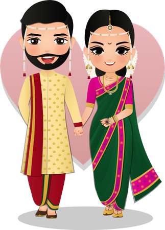 Best Premium Wedding couple Illustration download in PNG & Vector format