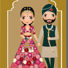 wedding couple holding hand illustration free download