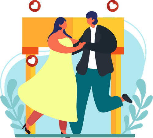 Wedding Couple Dancing  Illustration