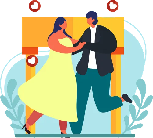 Wedding Couple Dancing  Illustration