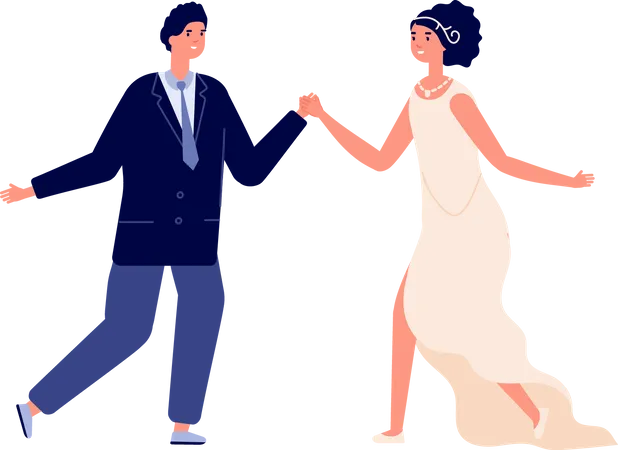 Wedding couple dancing  Illustration