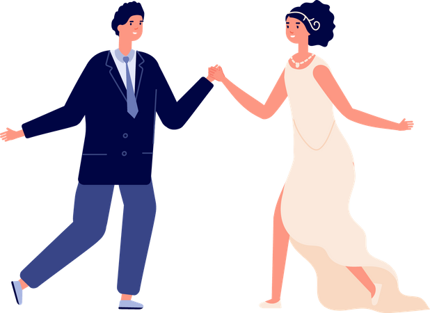 Wedding couple dancing  Illustration