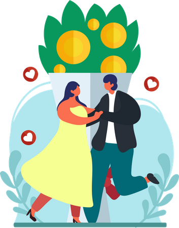 Wedding Couple dancing  Illustration