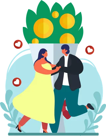 Wedding Couple dancing  Illustration