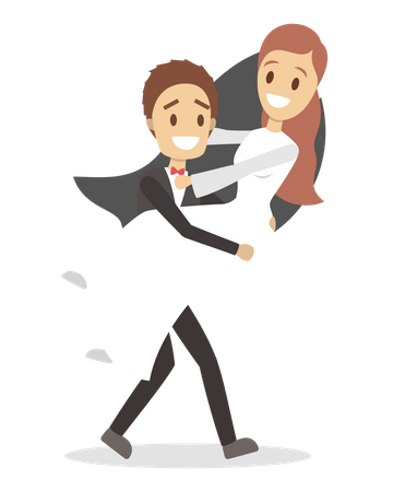Wedding couple dancing together Illustration