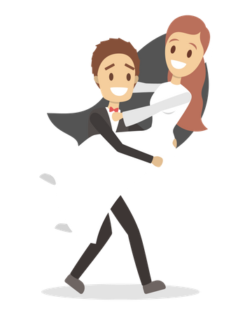 Wedding couple dancing together  Illustration