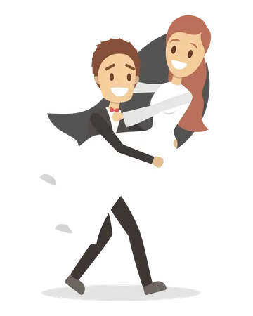 Wedding couple dancing together  Illustration