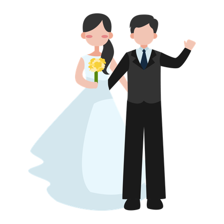 Wedding couple greeting  Illustration