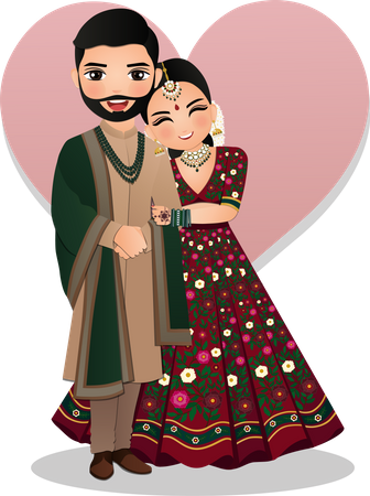 Wedding couple  Illustration