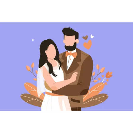 Wedding couple  Illustration