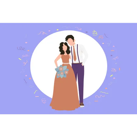 Wedding couple  Illustration