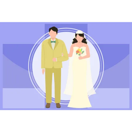 Wedding couple  Illustration