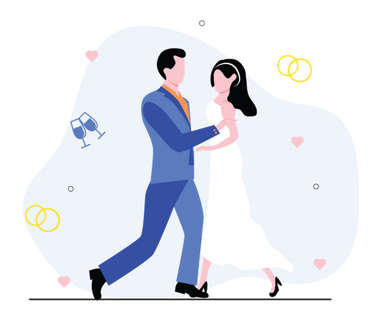 Wedding dance Illustration