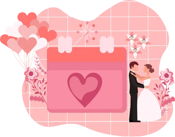 Wedding Date Illustration