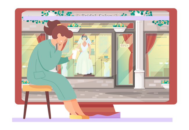 Wedding dress shop  Illustration