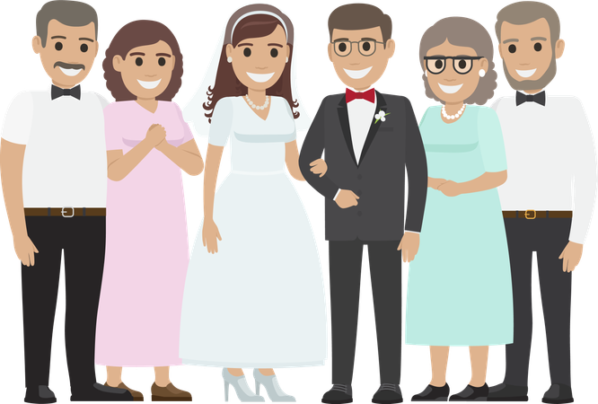 Wedding family photo  Illustration
