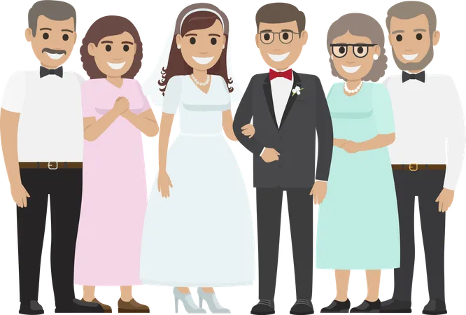 Wedding family photo  Illustration