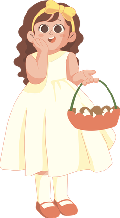 Wedding Flower Girl bring box flowers  Illustration