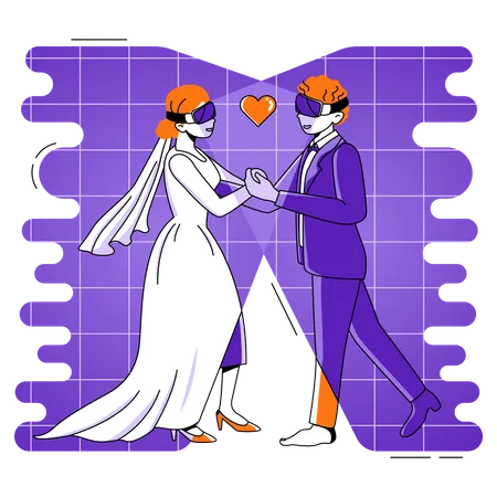 Wedding in metaverse Illustration