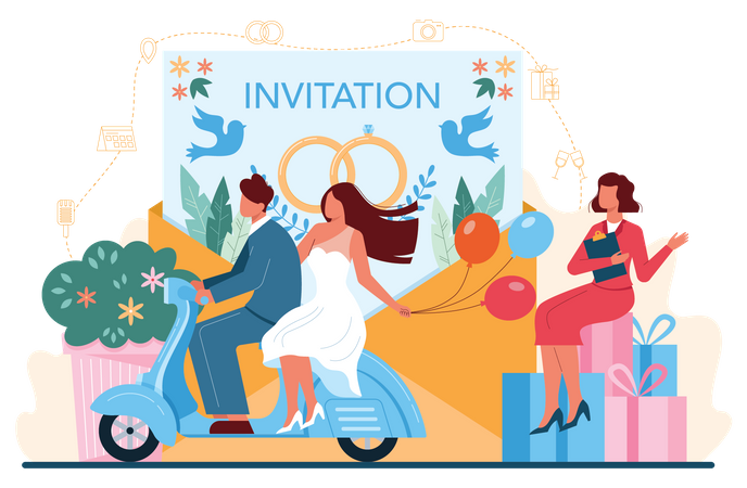 Wedding invitation planning  Illustration