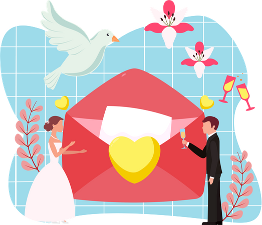 Wedding Letter  Illustration