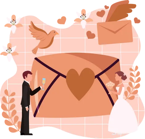 Wedding Letter  Illustration