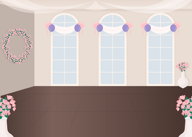 Wedding service hall  Illustration