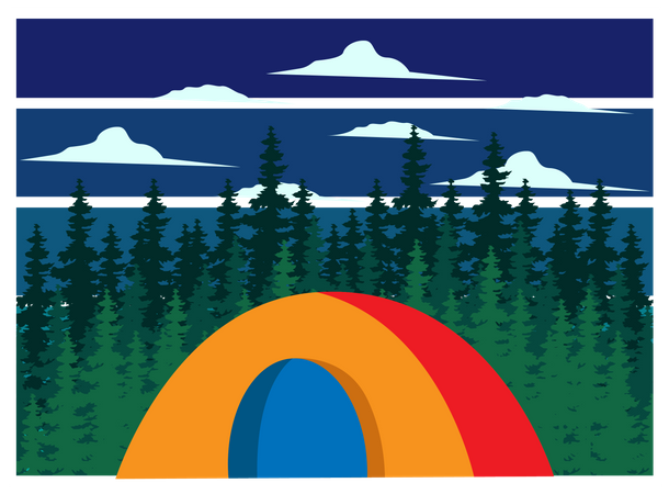 Weekend camping  Illustration