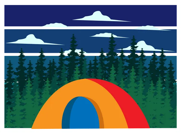 Weekend camping  Illustration