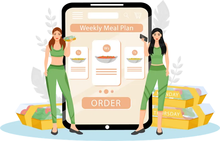Weekly meal plan order Illustration