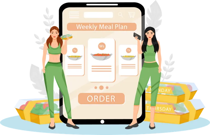 Weekly meal plan order  Illustration