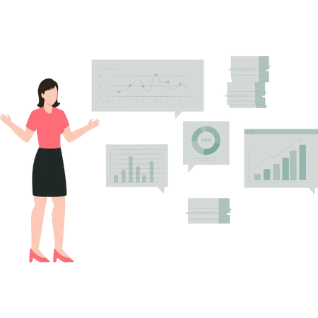 Weibliche Präsentationsanalyse  Illustration