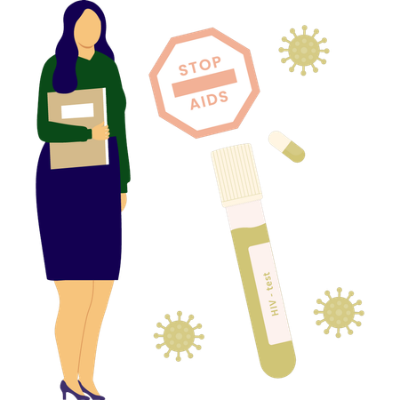 Weibchen zeigen Stop-Aids-Brett  Illustration