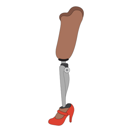 Weibliche Beinprothese  Illustration