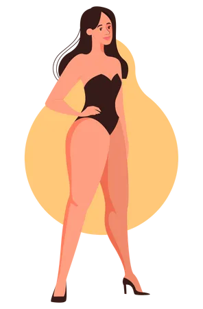 Weibliche birnenförmige Körperform  Illustration