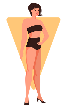 Weibliche dreieckige Körperform  Illustration