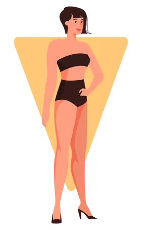 Weibliche dreieckige Körperform  Illustration